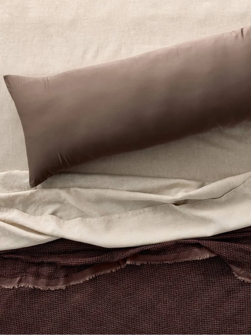 NEW Casaluna Fig Brown Blissful Rayon from Bamboo Body Pillow Cover